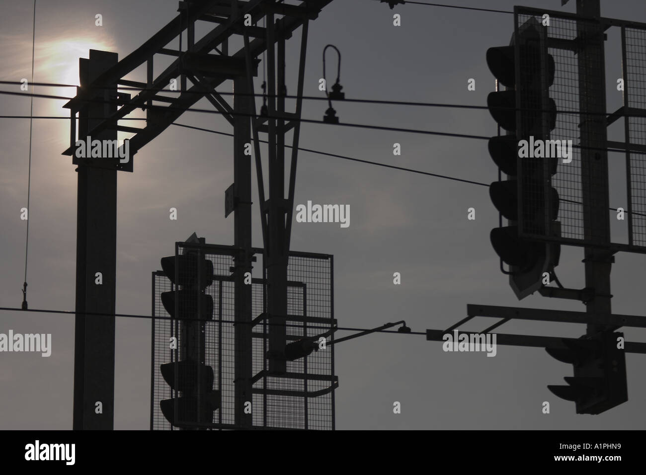 Railway signals, Lausanne, Switzerland Stock Photo Alamy