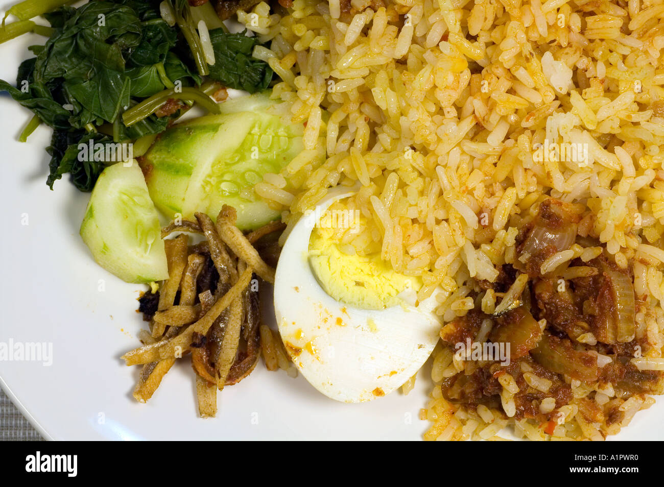 Nasi Lemak, Malaysian dish Stock Photo