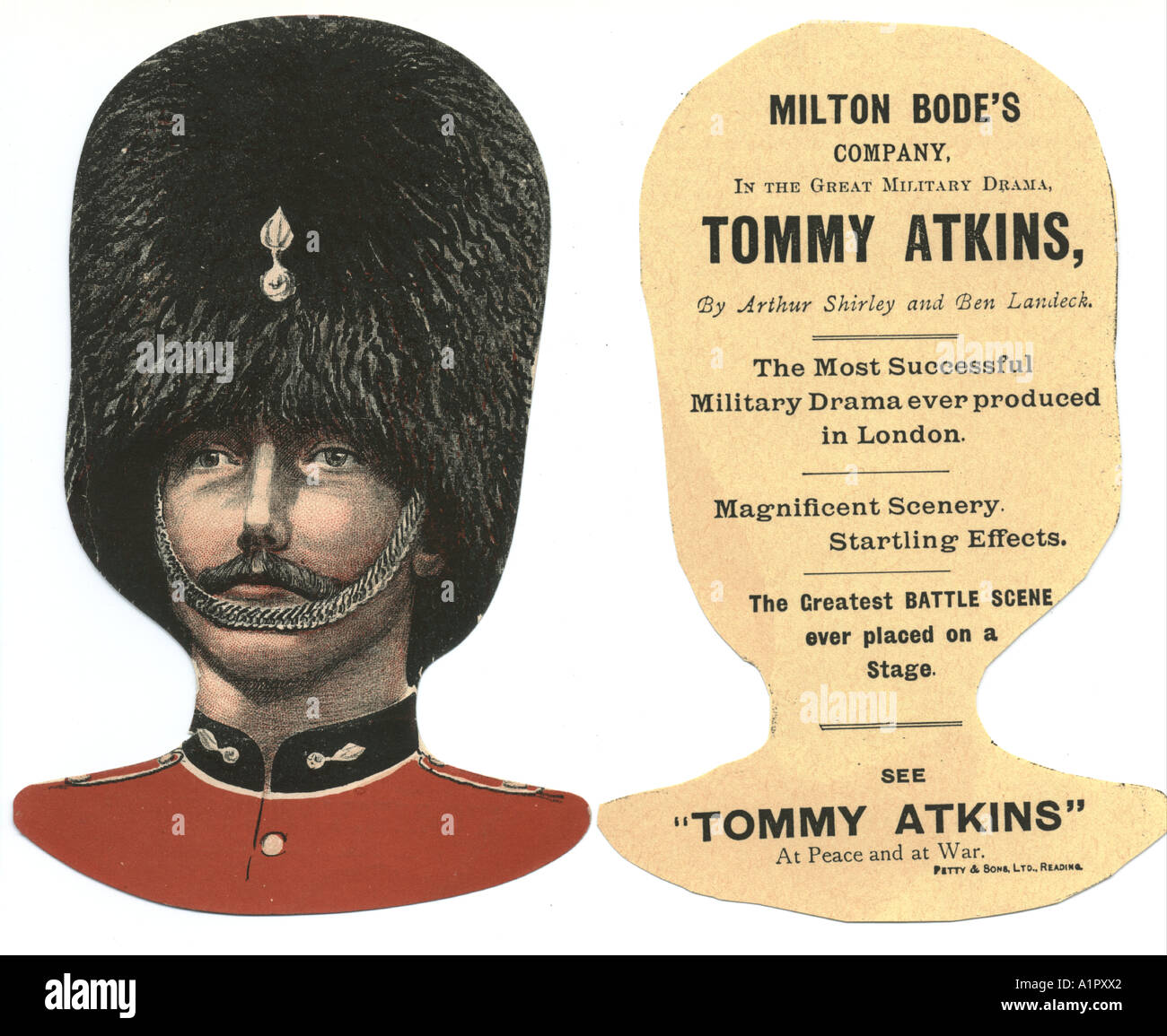 Theatre advertisement for Tommy Atkins, Military Drama, circa 1916. Stock Photo