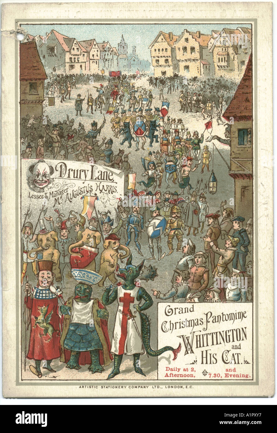 Pantomime Programme Drury Lane Theatre, London, Pantomime programme circa 1885 Stock Photo ...