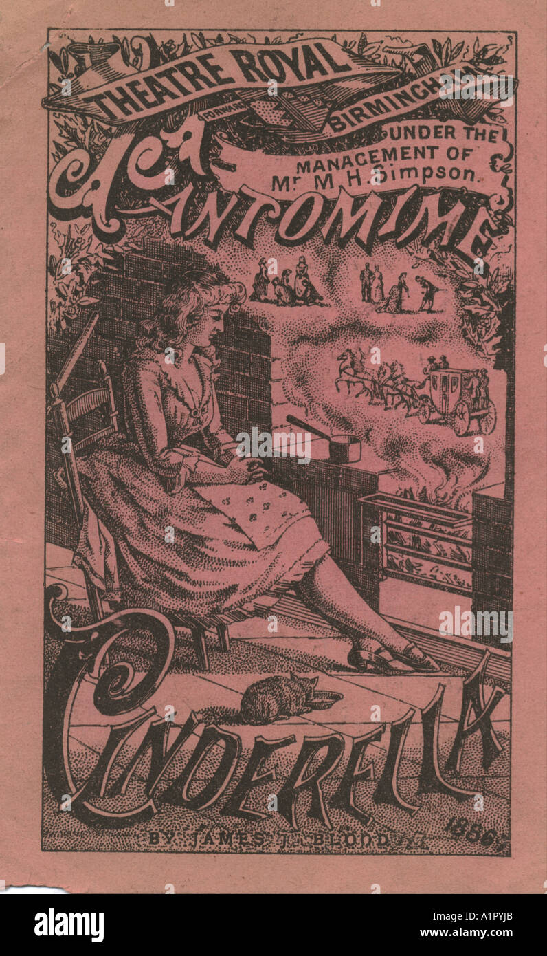 Cinderella Pantomime advertisement 1886 Stock Photo