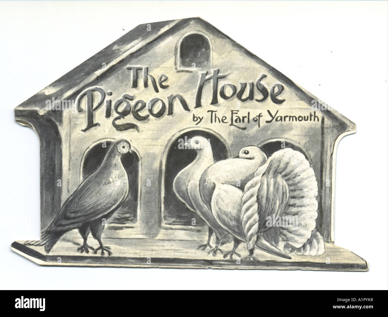 The Pigeon House, die cut theatre advertisement 1910 Stock Photo