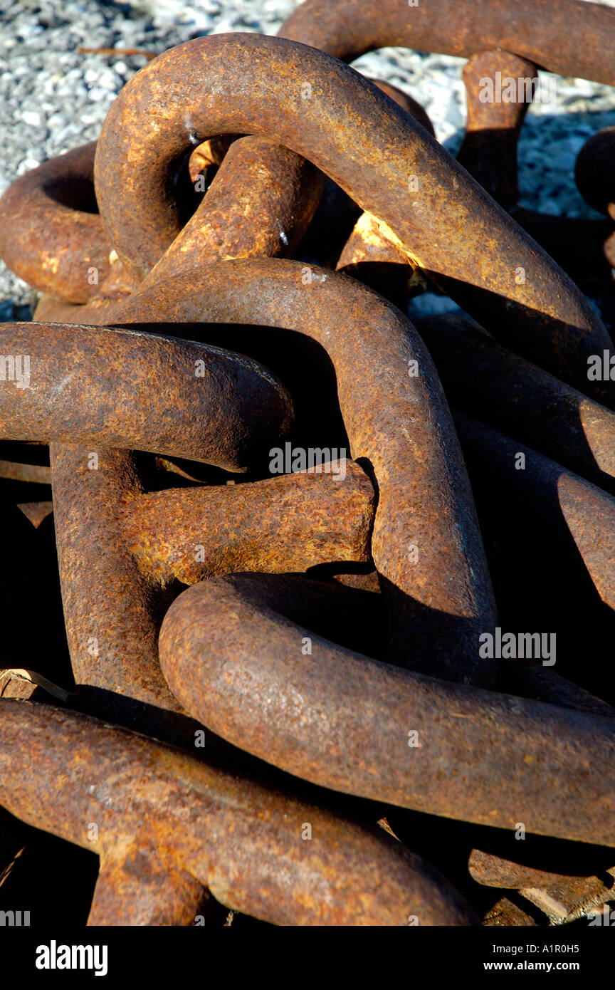 Rust eaten chain Stock Photo - Alamy