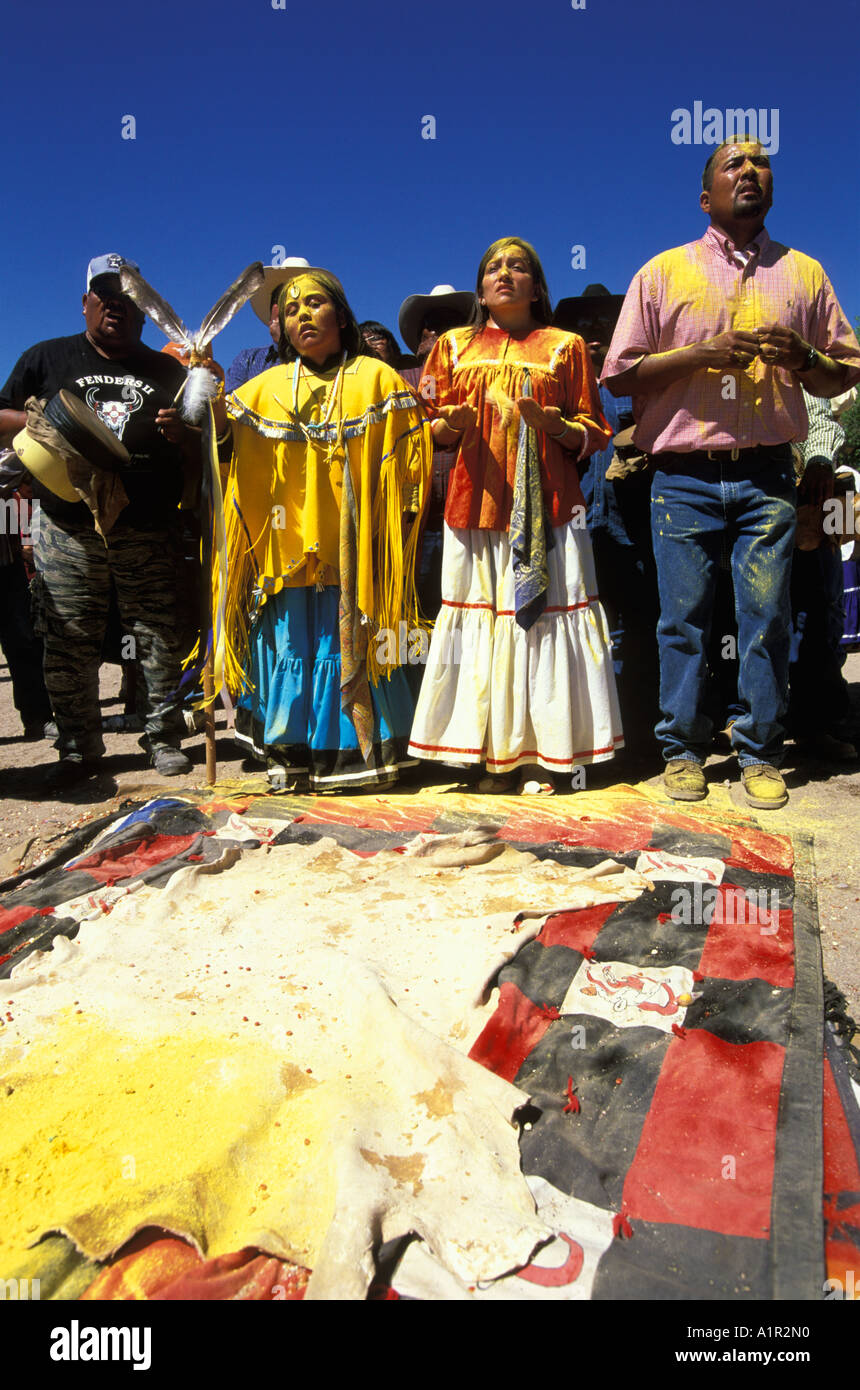 An Apache Girl Dances With Her Godmother And Godfather At Her Sunrise