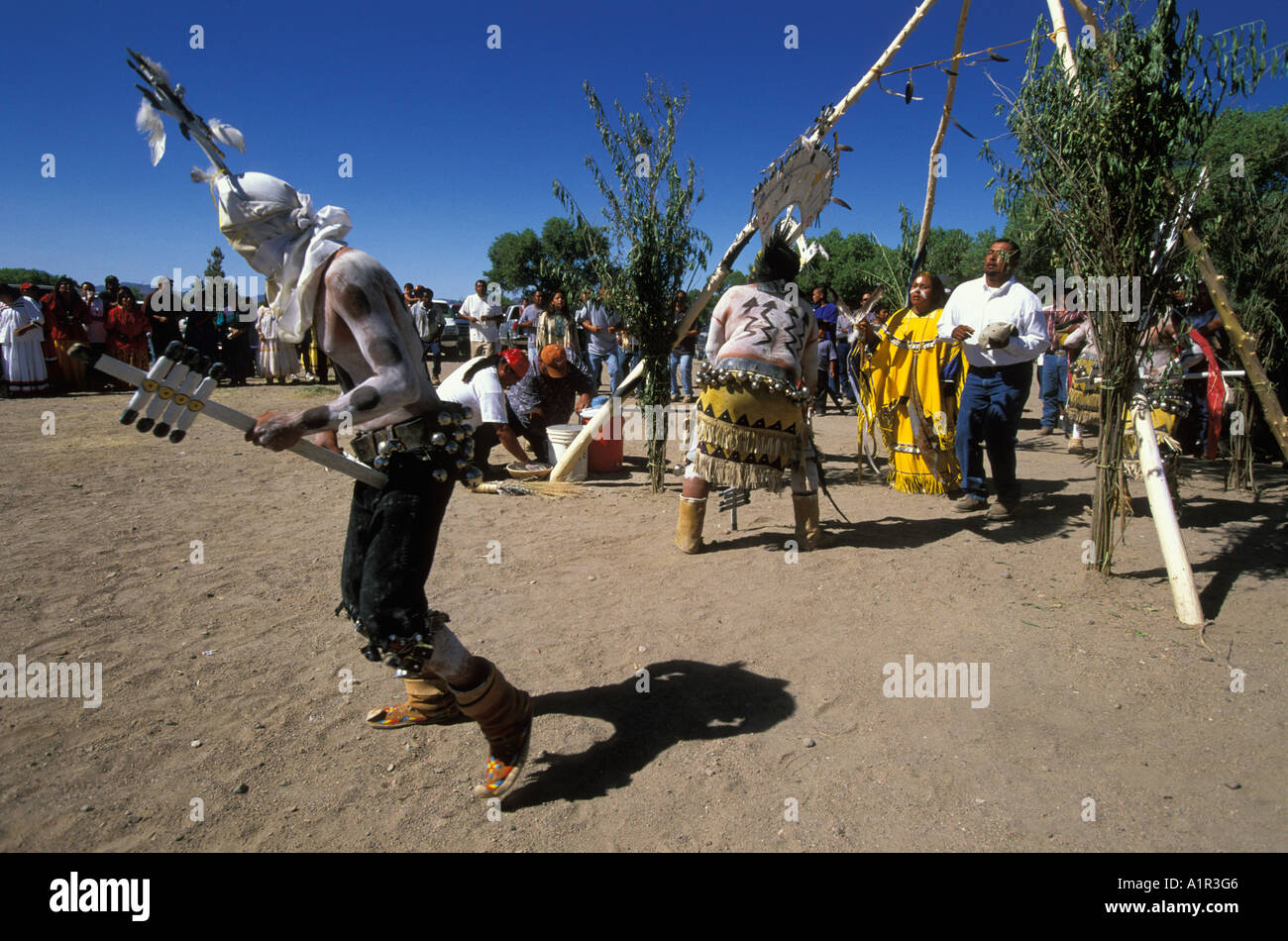 Apache girl her godfather and mountain spririts dance at her Sunrise