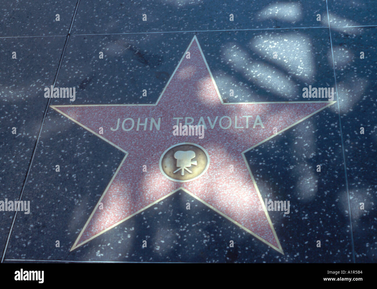 Star on Hollywood boulevard, Los Angeles, California, USA. John Travolta. Stock Photo