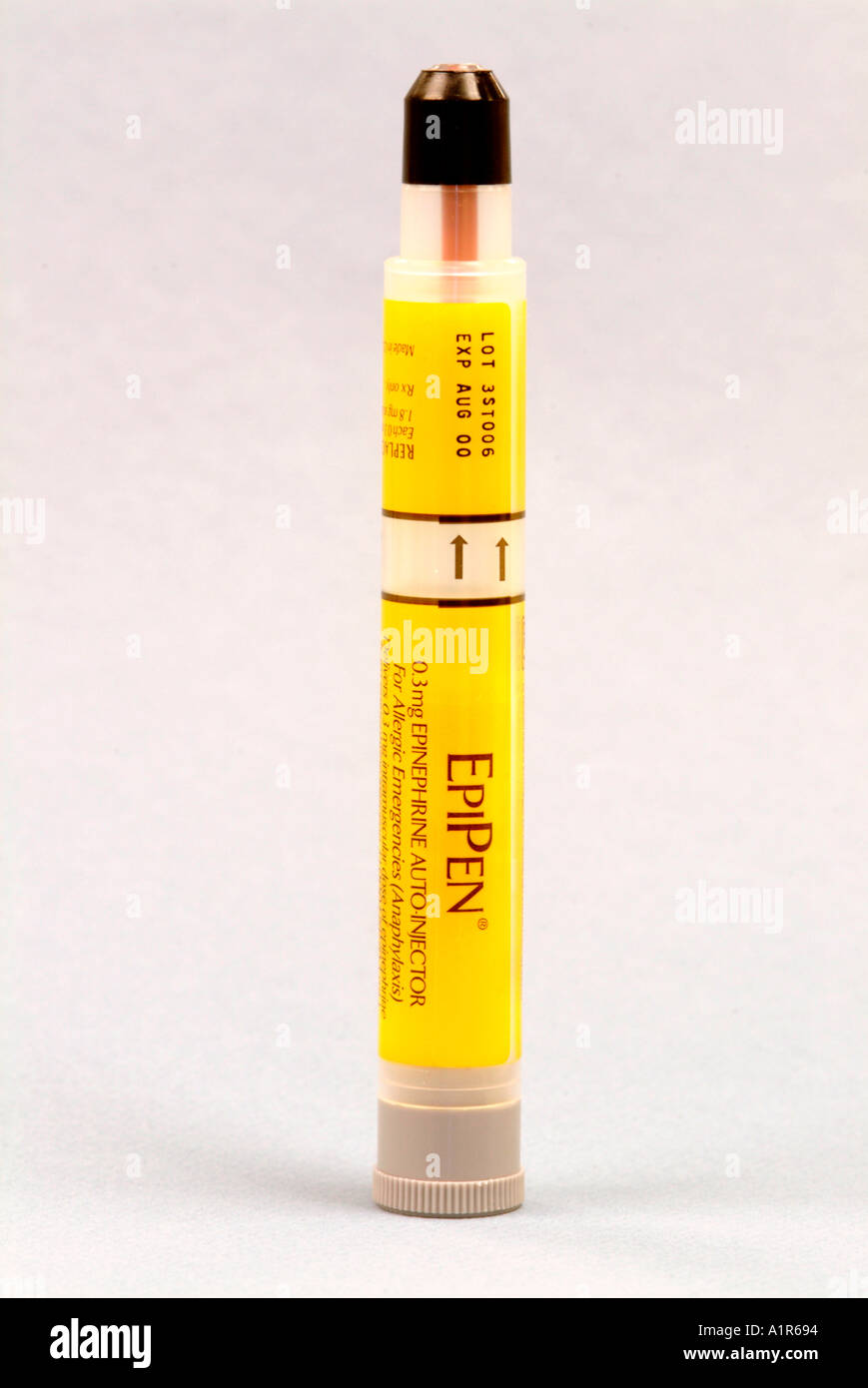 EpiPen - To Treat anaphylaxis, a serious allergic reaction, with an injection of epinephrine. Stock Photo