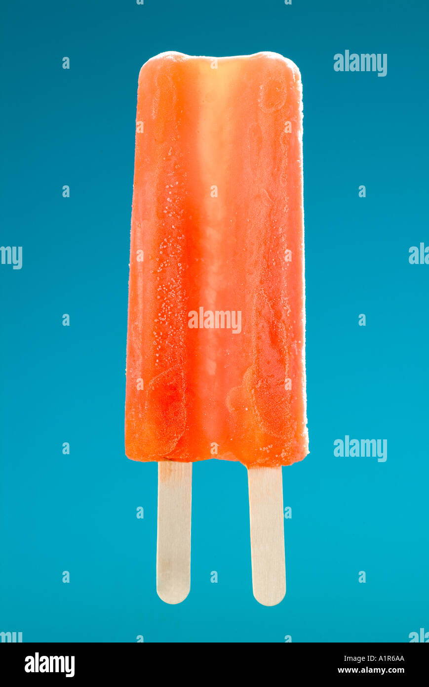 Frozen Orange Popsicle Stock Photo