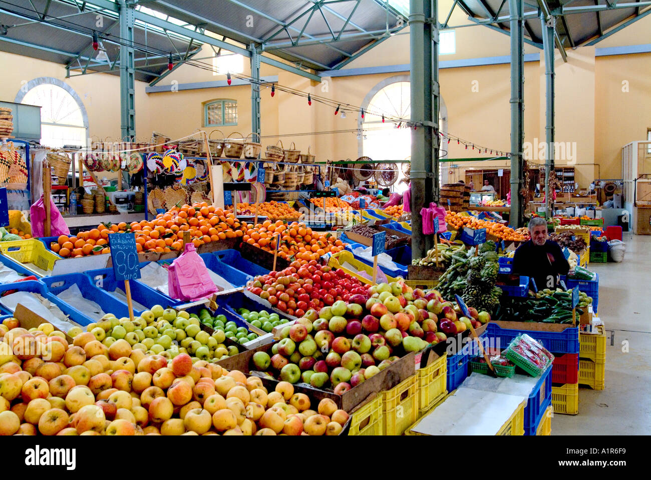 Indoor fresh food market in Limassol Cyprus Stock Photo Alamy
