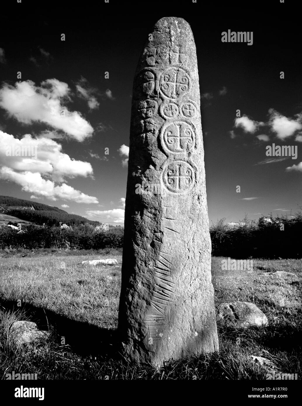Killnasaggart Pillar Stone, County Armagh, Northern Ireland Stock Photo