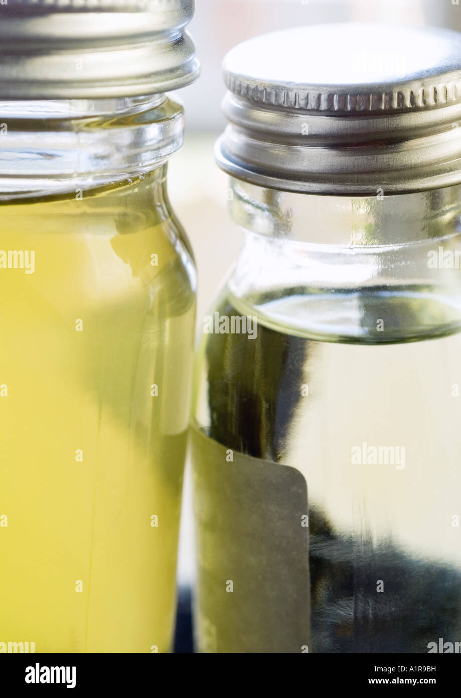 Two bottle of oils Stock Photo Alamy