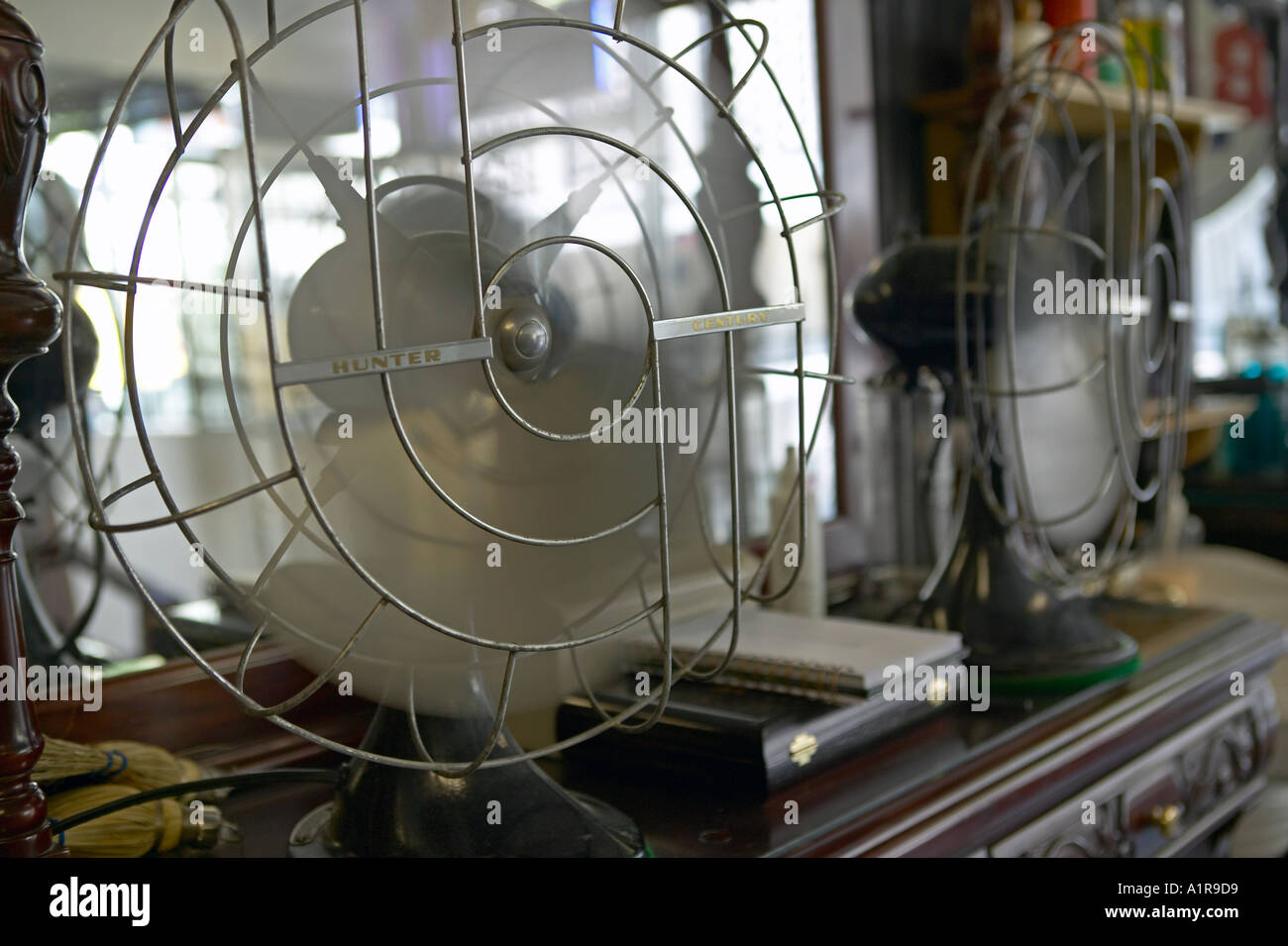 Antique Hunter Century fan in barber shop Stock Photo