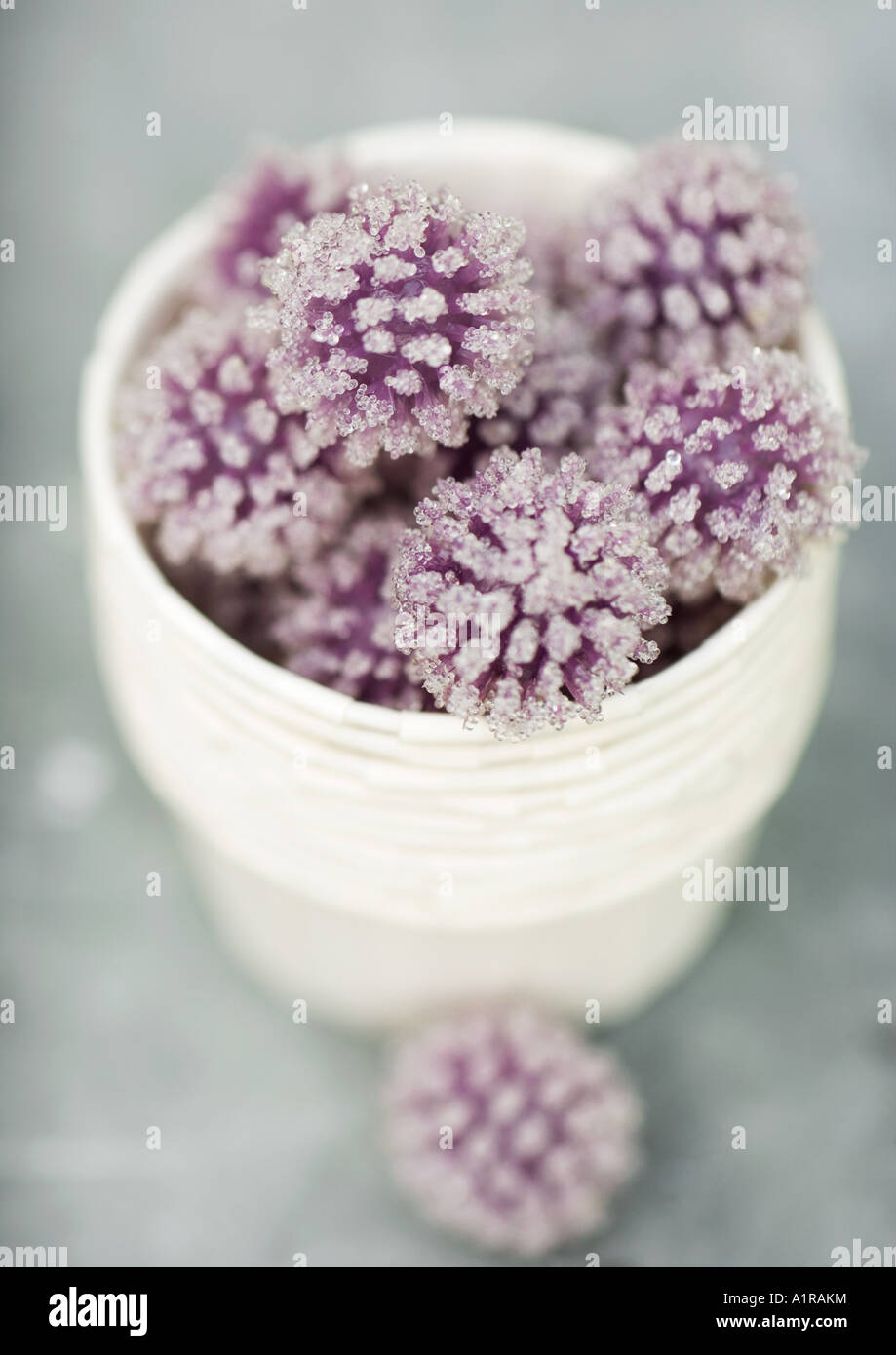 Crystallized flowers, high angle view Stock Photo Alamy