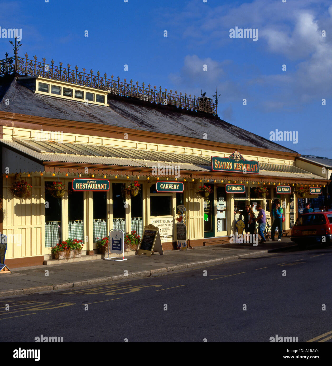 Old Station Building (Now Restaurant) at Dartmouth in Devon. England Stock Photo