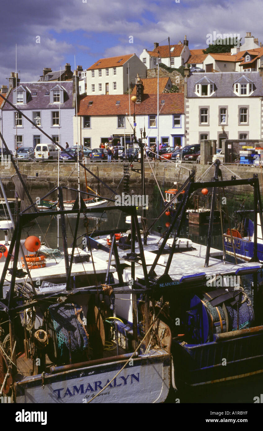 The fishing boats the Tamaralyn and the Seaforth moored in Pittenweem harbour, East Neuk of Fife, Scotland, UK Stock Photo
