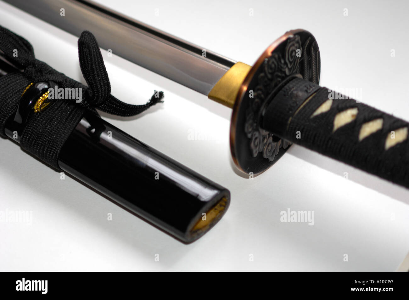 Japanese Katana Sword on White Stock Photo - Alamy