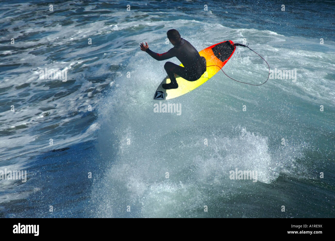 Surfing Steamers Lane Santa Cruz California fall 2003 Stock Photo Alamy