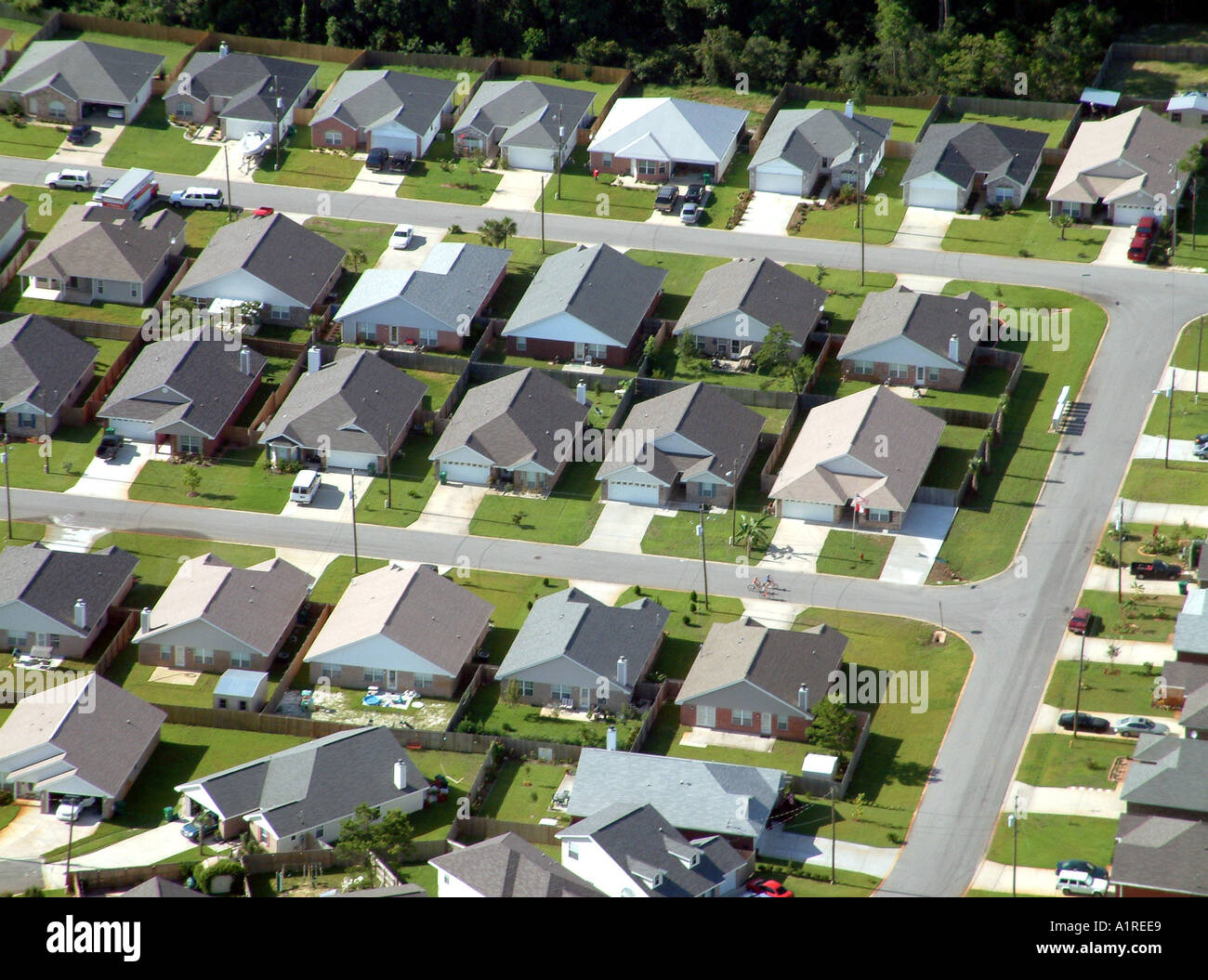 Florida USA Aerial View of Housing Development Real Estate Stock Photo