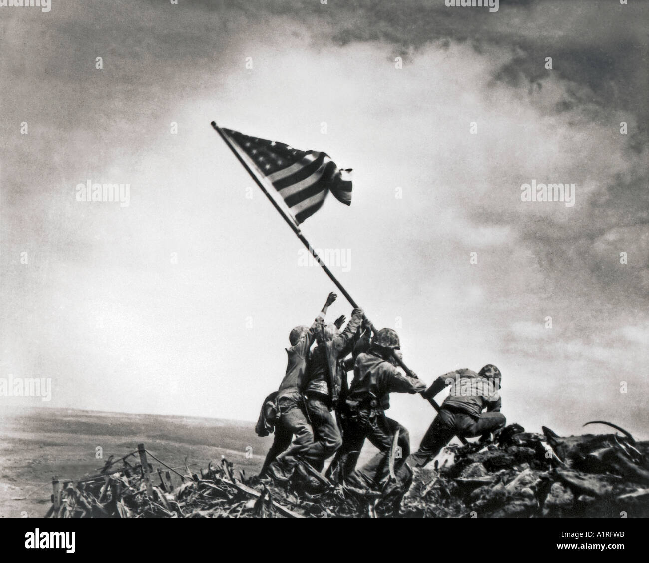 Iwo Jima flag raising Stock Photo