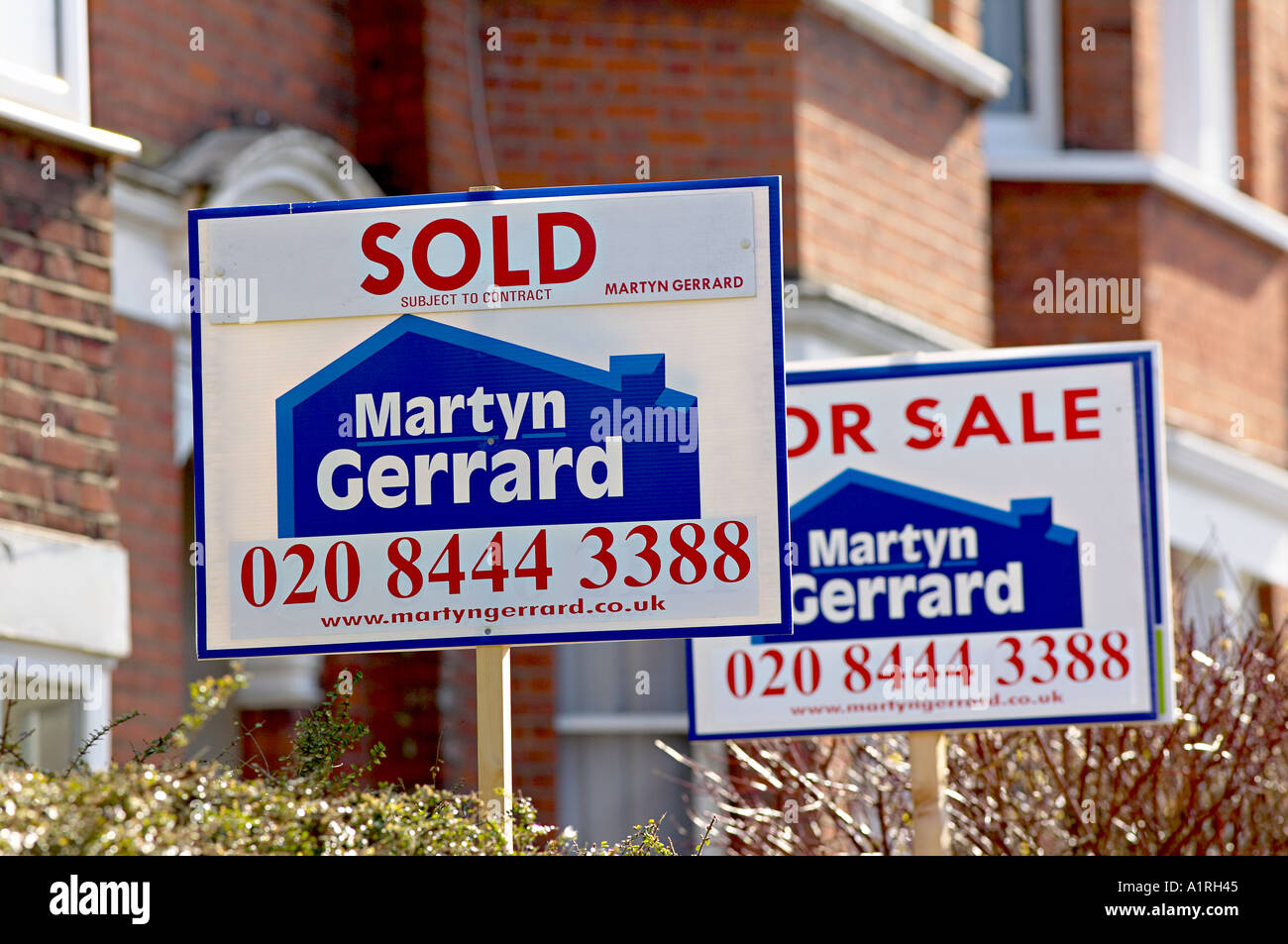 estate agents boards Stock Photo Alamy