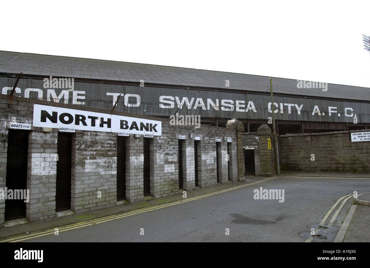 Exterior of the Vetch Field football stadium in Swansea, UK Stock Photo