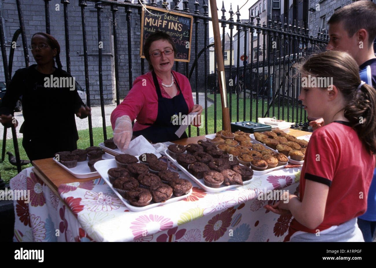 Food market in Galway city Stock Photo Alamy