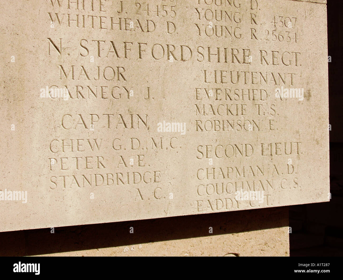 Names of the missing Theipval Somme Picardy France Stock Photo
