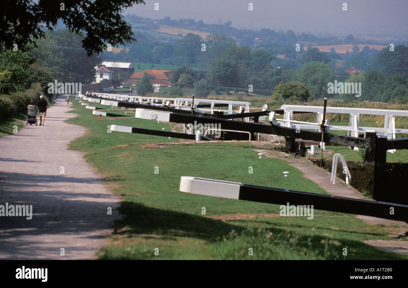 Kennet Avon Canal Caen Hill Locks Devizes Wiltshire England Stock Photo