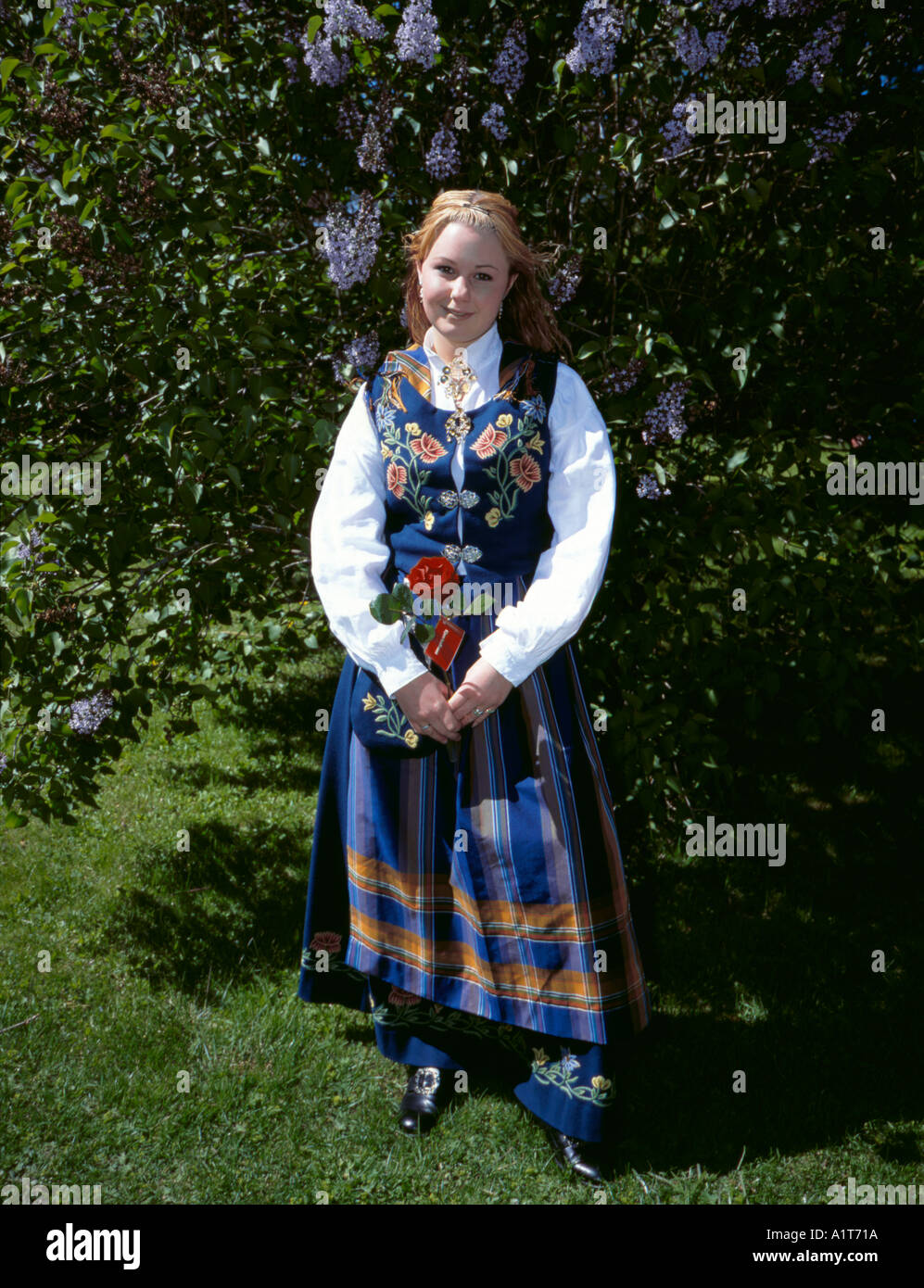 Young woman wearing a bunad, Norway Stock Photo - Alamy