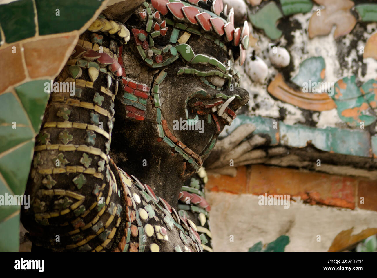 Temple statue Wat Arun Bangkok Thailand Stock Photo
