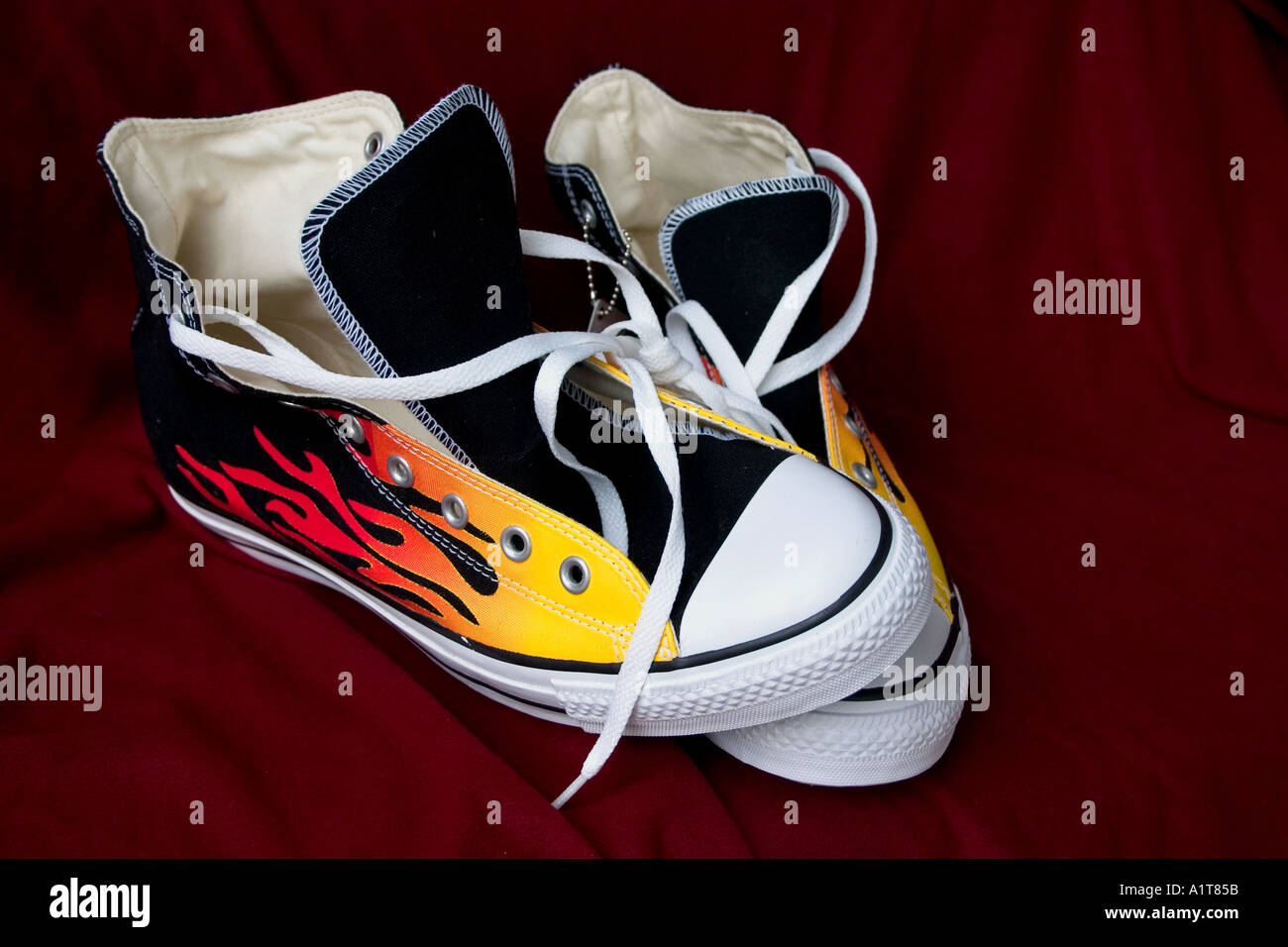 My new pair of flame Converse Chuck Taylor All Star high tops St Paul  Minnesota USA Stock Photo - Alamy