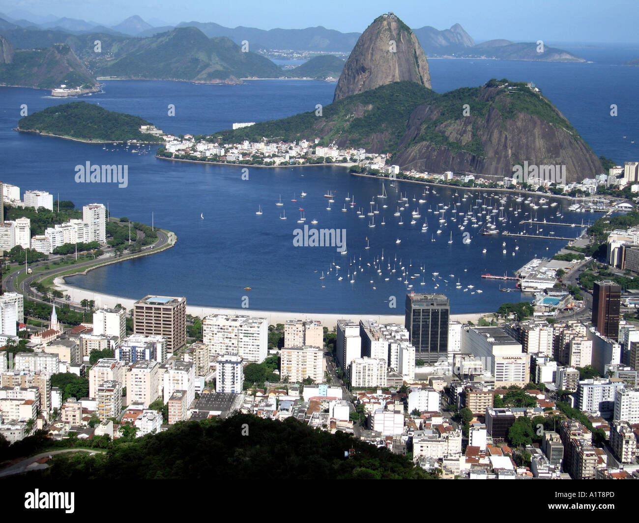 Sugarloaf across Botafogo Bay in Rio de Janeiro Brazil Stock Photo