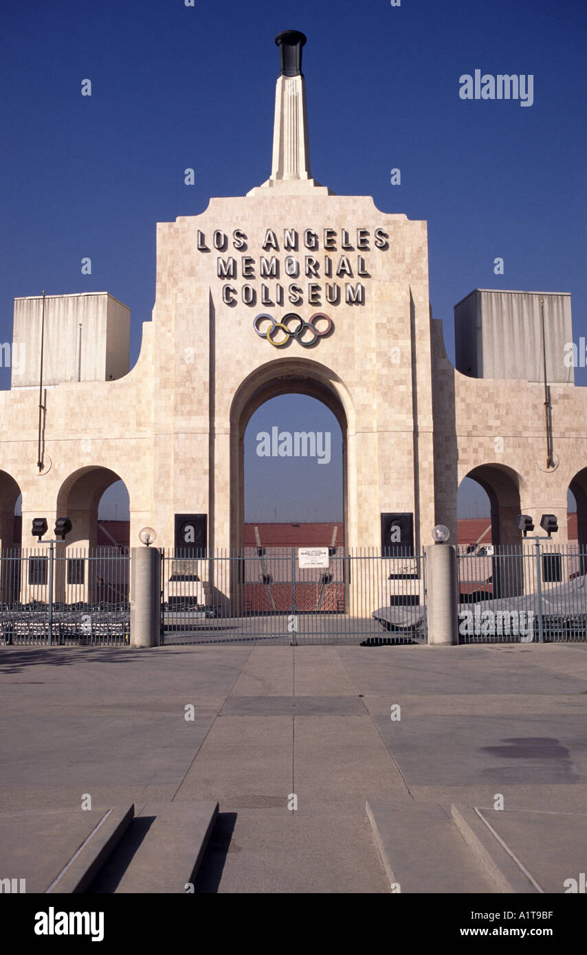 The exterior of the los angeles memorial coliseum hires stock
