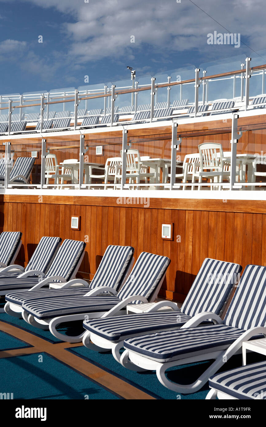 sun deck on a cruise ship in the caribbean west indies Stock Photo - Alamy