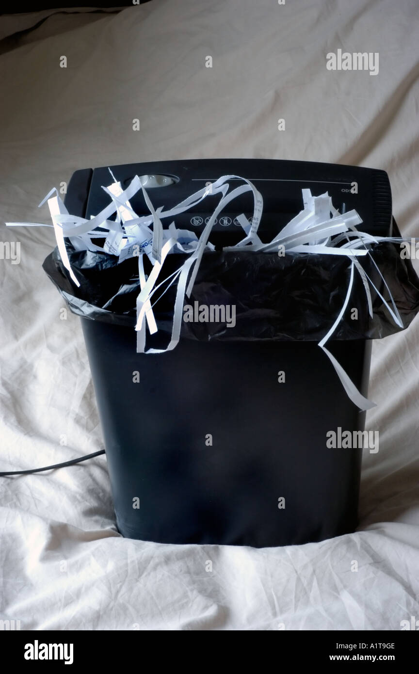 l Paper Shredder Used at Home with Shredded Paper Overfilling "office