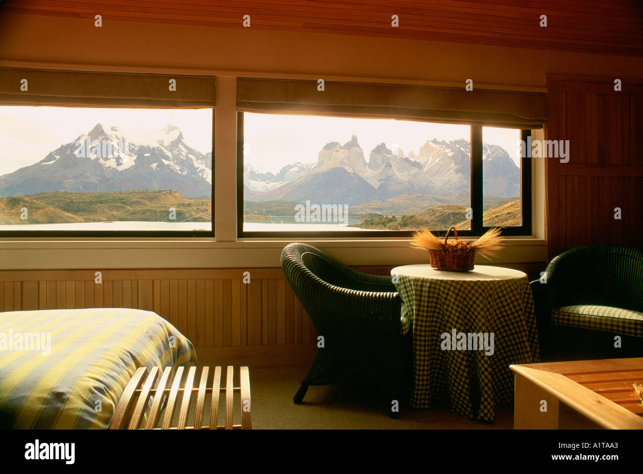 Hotel Explora Parque Nacional Torres Del Paine Patagonia Chile Stock Photo