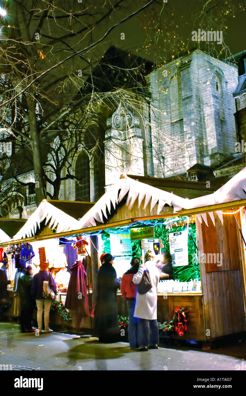 Paris France Street Scene People Christmas Shopping on "Boulevard Saint