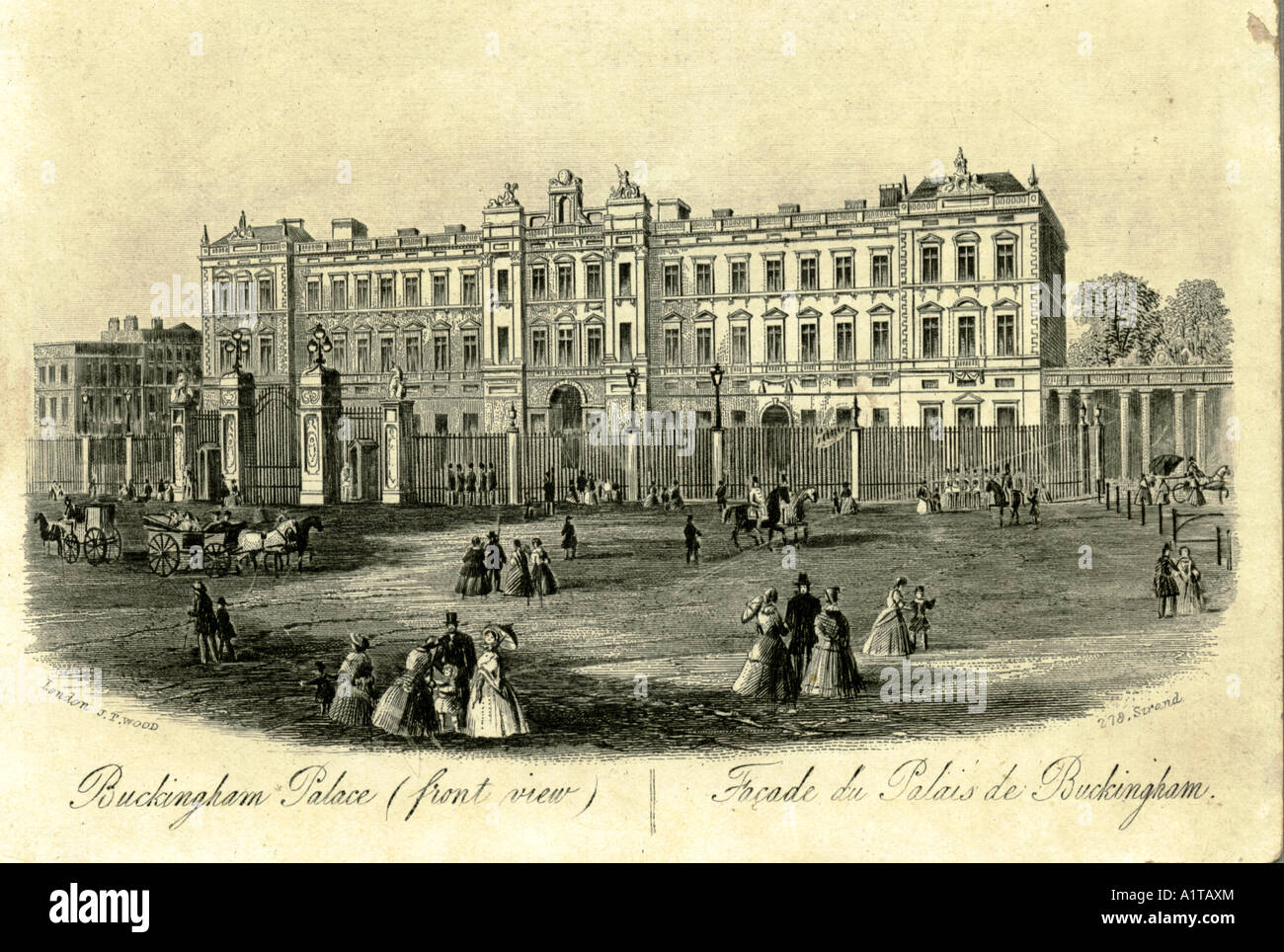 View card of Buckingham Palace (front view) circa 1865 Stock Photo