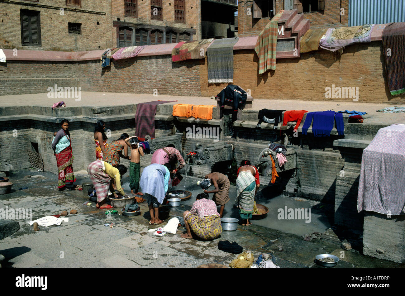 public laundry village of patan kathmandu valley nepal Stock Photo Alamy