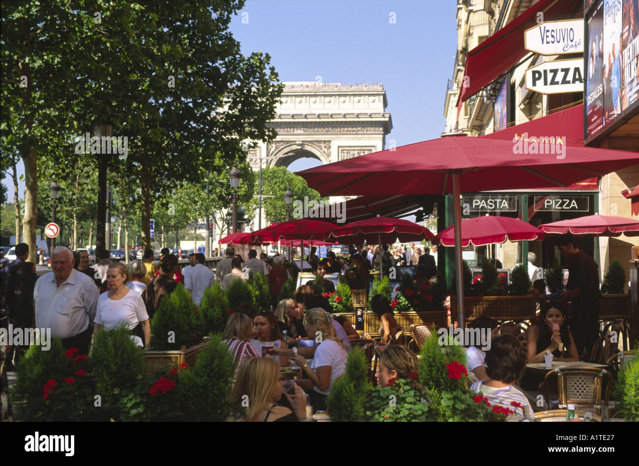 Avenue Champs Elysees Shops Traffic Cafes Buildings Paris France Editorial  Photography - Image of travel, view: 230798167