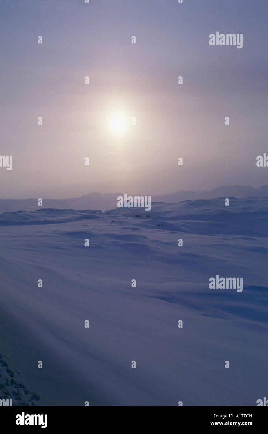 midnight sun area of disko bay greenland danmark Stock Photo Alamy