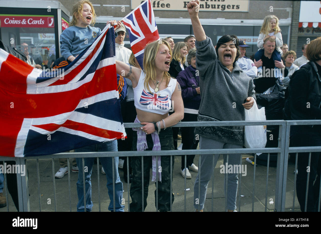 British NATIONAL PARTY ANTI IMMIGRATION DEMONSTRATION MARGATE KENT UK Stock Photo