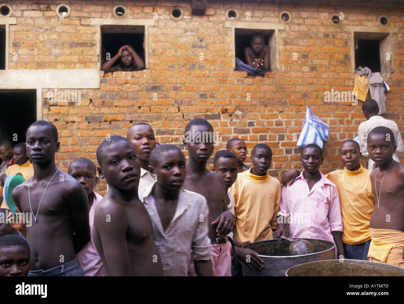 RETURN TO RWANDA MARCH 1995 KIGALI PRISON CHILDREN S SECTION SOME ARE ACCUSED OF GENOCIDE Stock Photo
