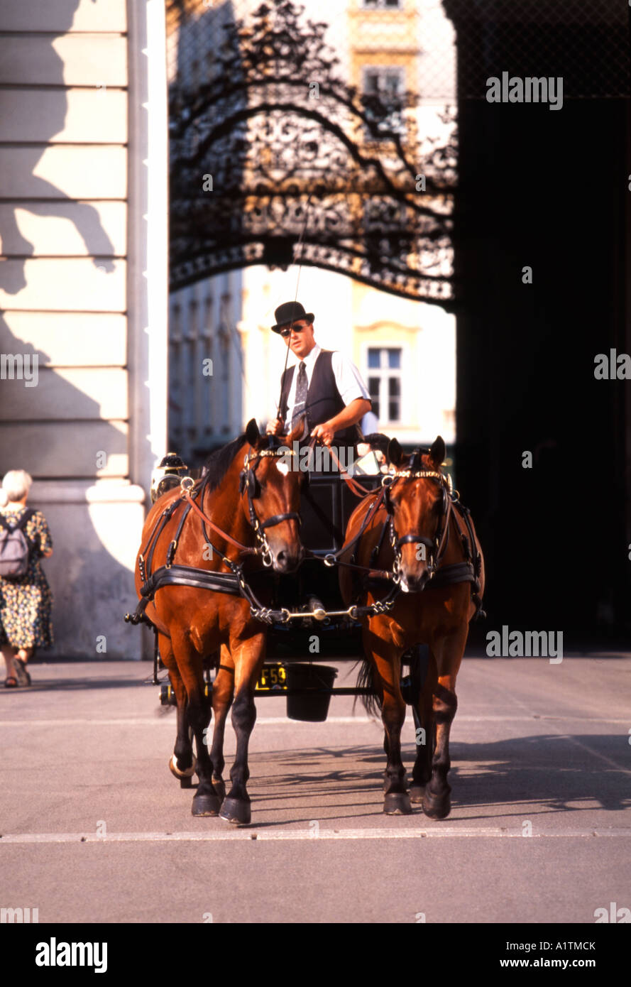 Horsedrawn carriage  Vienna Austria Stock Photo