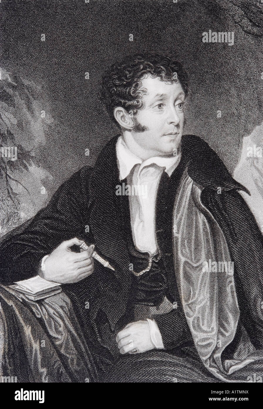 Thomas Campbell, 1777 - 1844. Scottish poet. Author of The Pleasures of Hope. Engraver Joseph Jenkins after D McClise. Stock Photo