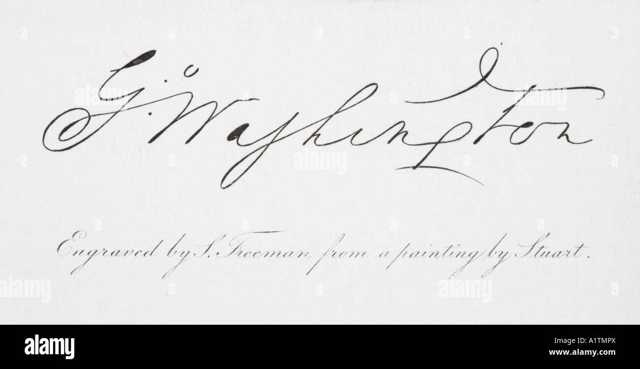 George washington signature hi-res stock photography and images