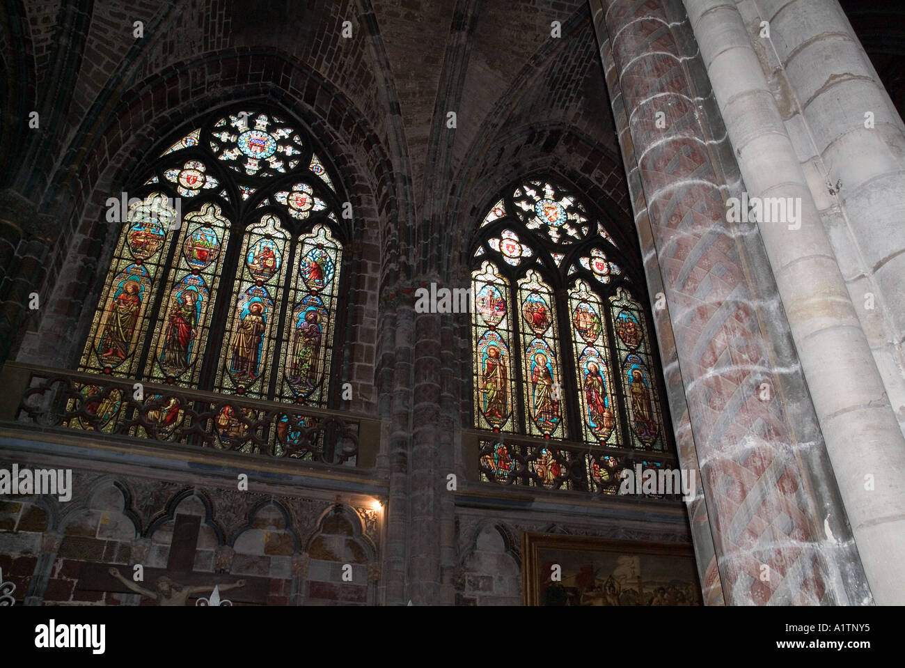 Vaulted Ceilings And Stained Glass Windows Of Saint Andre