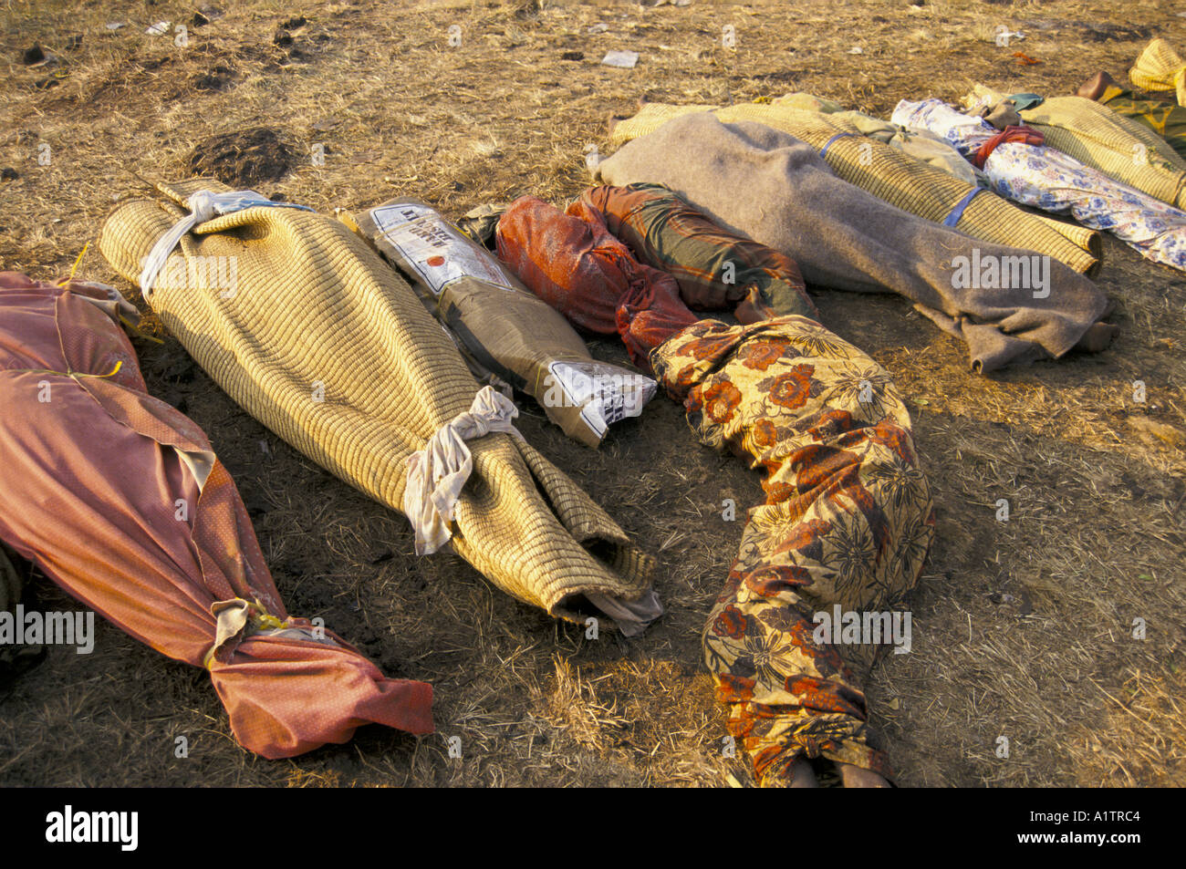 1994 DEAD BODIES AT THE MUGUNGA CAMP ZAIRE RWANDAN REFUGEES 1994 Stock Photo