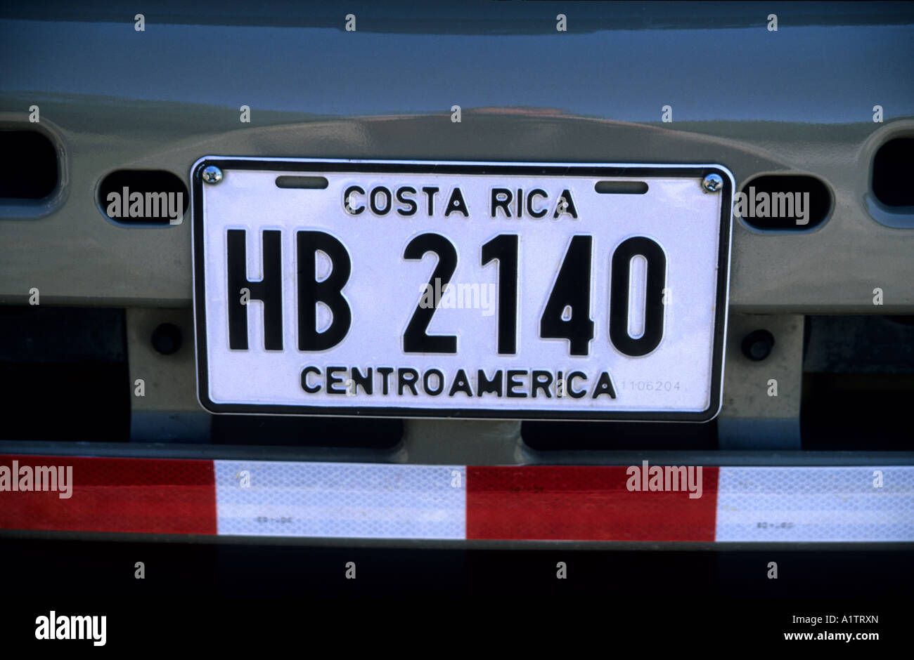 Costa Rica Number Plate Stock Photo