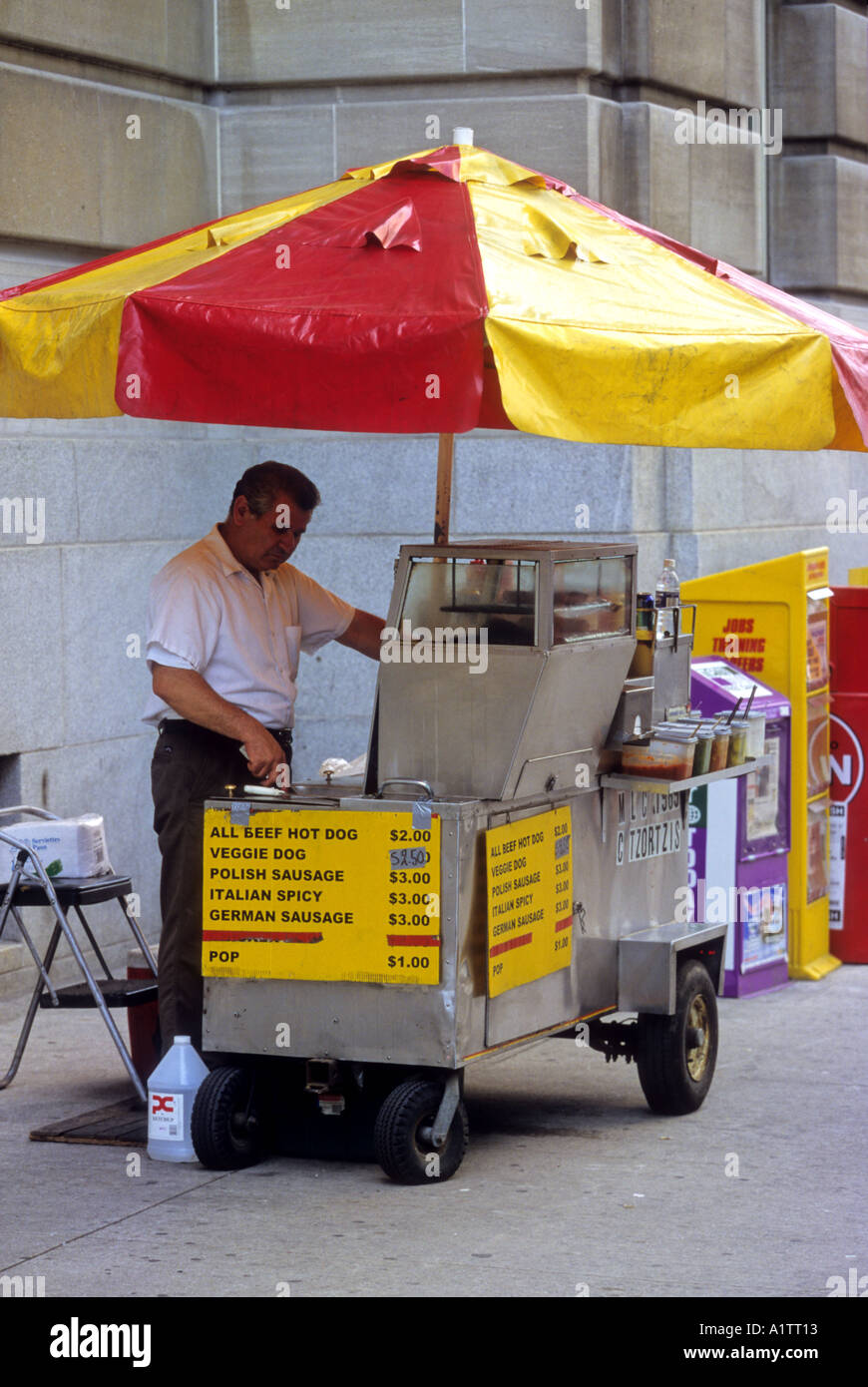 Hot Dog Street Vendor at Toronto Canada Stock Photo